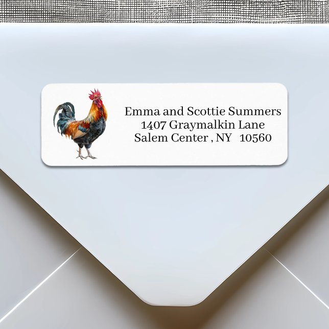 Crowing Rooster Wasserfarbe Rücksendeadresse (Von Creator hochgeladen)