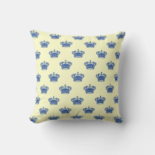 Crown 01 - Navy Blue on Bale Yellow Kissen