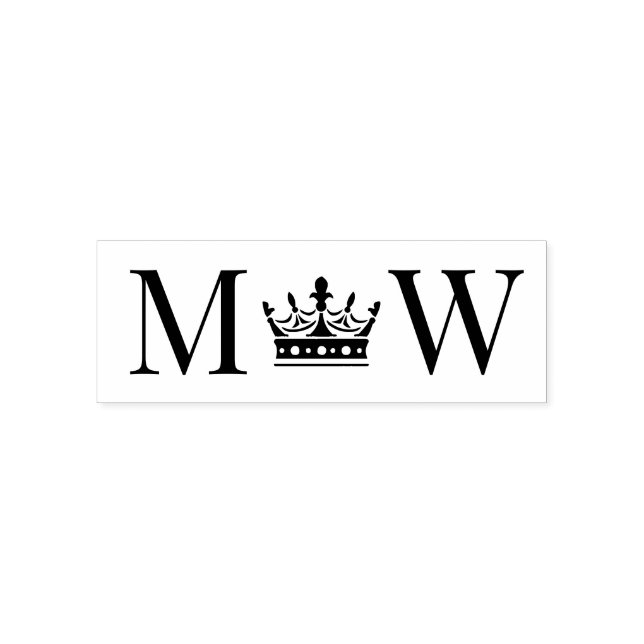 Crown #1 Couple Wedding 2 Initial Monogram Permastempel (Design)