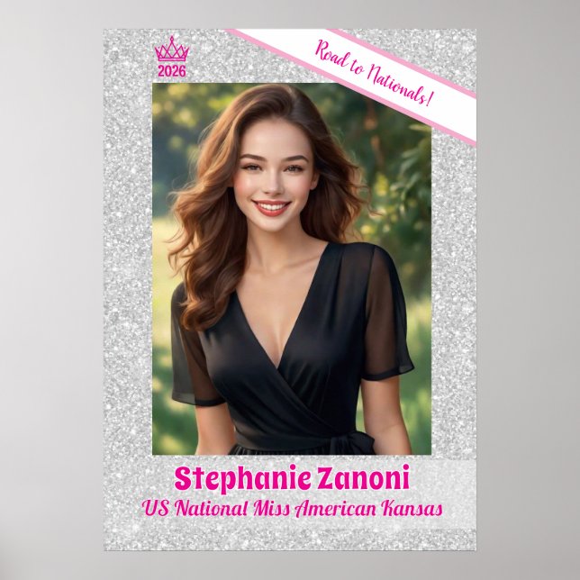Crown and Sash Pageant Door Banner Poster (Vorne)