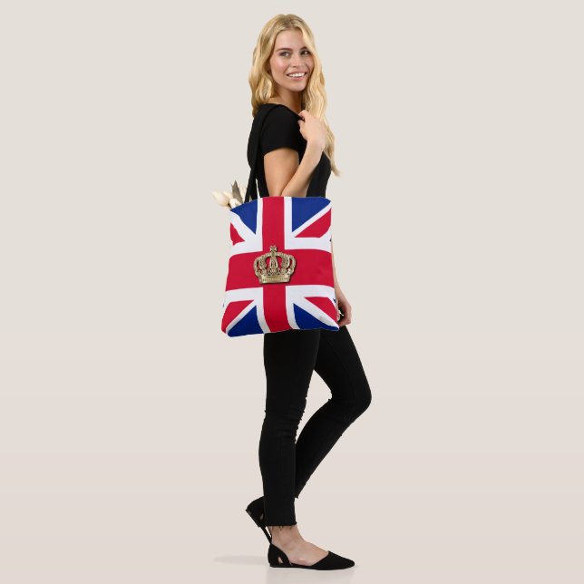 Crown and Union Jack Patriotic Tote Bag Tasche (Am Model)