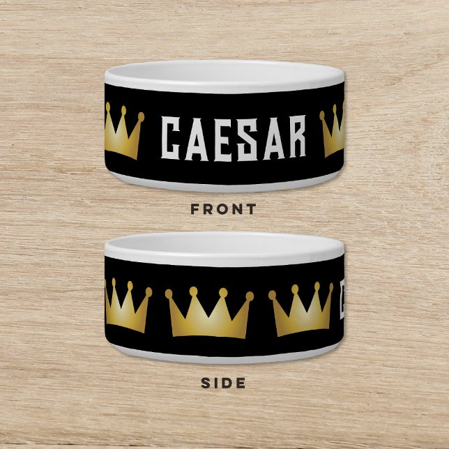 Crown Black Gold Dog Cat Pet Napf (Von Creator hochgeladen)
