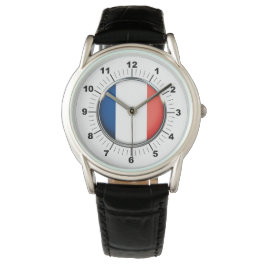 Crown Black Leather Strap Watch in Frankreich Armbanduhr