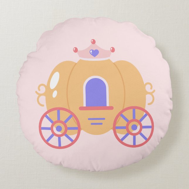 Crown & Carriage Buggy Accent Rundes Kissen (Vorderseite)