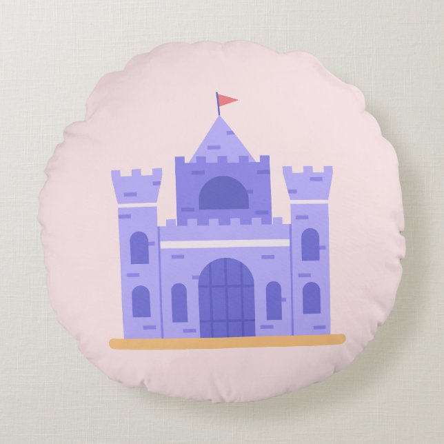 Crown & Carriage Castle Accent Rundes Kissen (Vorderseite)