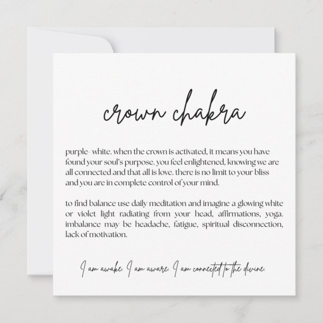 Crown Chakra Card - (Einfach, elegant, Hochzeit) Einladung (Vorderseite)