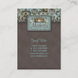 Crown Damask Salon Spa Appointment Card Terminkarte