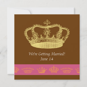 Crown Designs - Rosa & Orange Einladung
