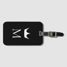 Crown Elegant Monogram Black and White Gepäckanhänger