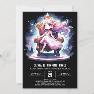 Crown Fantasy Princess Birthday Einladung