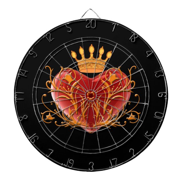 Crown Filigree Heart Dart Board Dartscheibe (vorne)