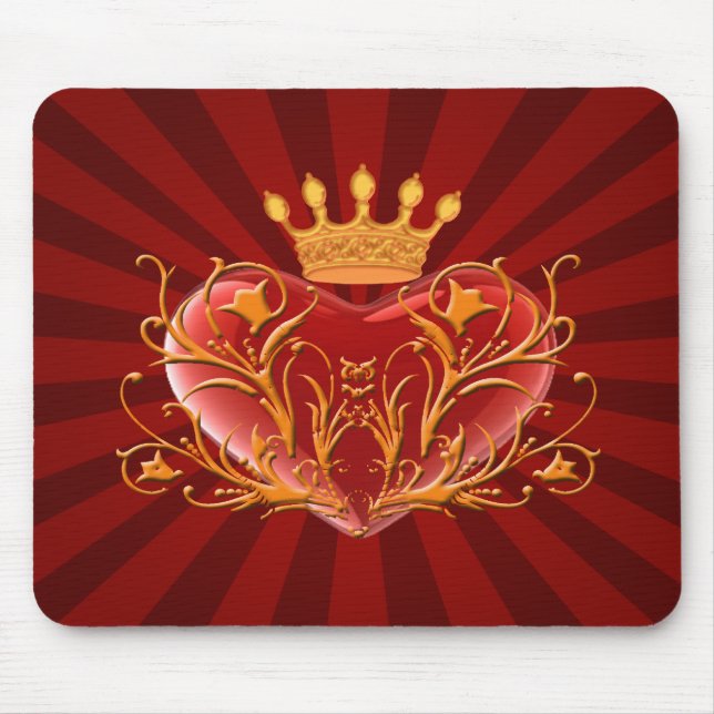 Crown Filigree Heart Mouse Pad Mousepad (Vorne)