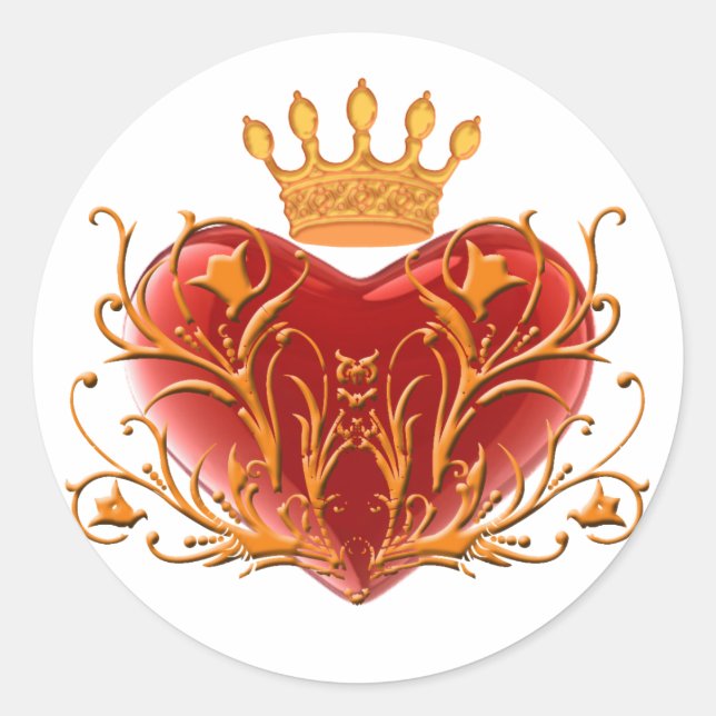 Crown Filigree Heart Stickers (Vorderseite)