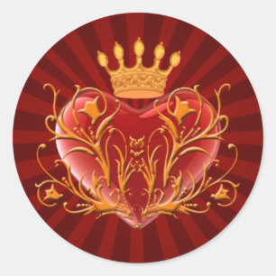 Crown Filigree Heart Stickers