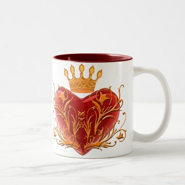 Crown Filigree Heart Tasse (Rechts)