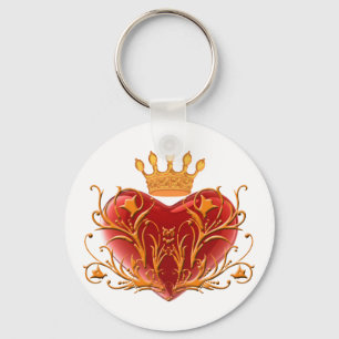 Crown Filigree Herz Schlüsselkette Schlüsselanhänger