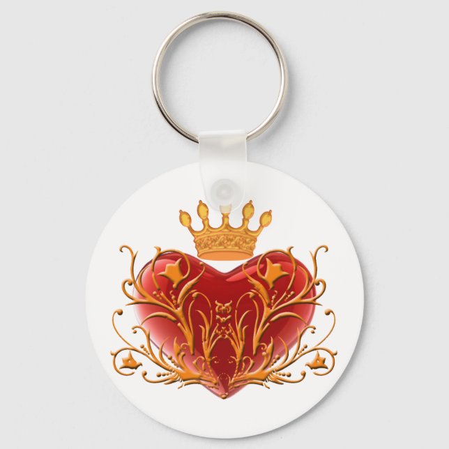 Crown Filigree Herz Schlüsselkette Schlüsselanhänger (Vorderseite)