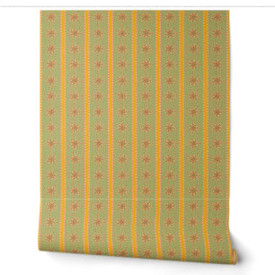 Crown Floral Motif Wallpaper Border Green Small Tapete