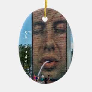 Crown Fountain in Chicago Keramikornament