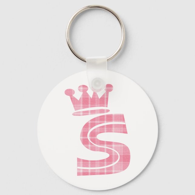 CROWN INITIALS PINK S SCHLÜSSELANHÄNGER (Vorderseite)