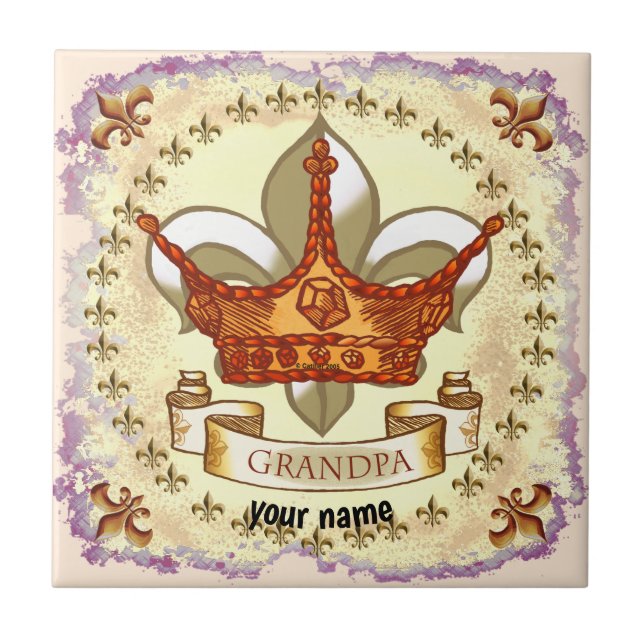 Crown King Grandpa Fliese (Vorderseite)