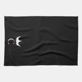 Crown Koch Monogram Schwarz-weiß Geschirrtuch