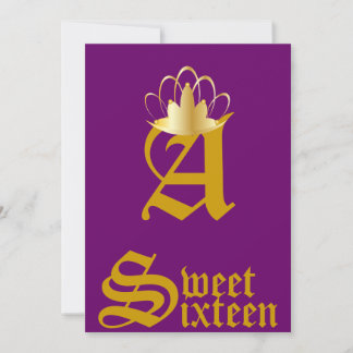 Crown Monogram 16 . Geburtstag-Customize Einladung