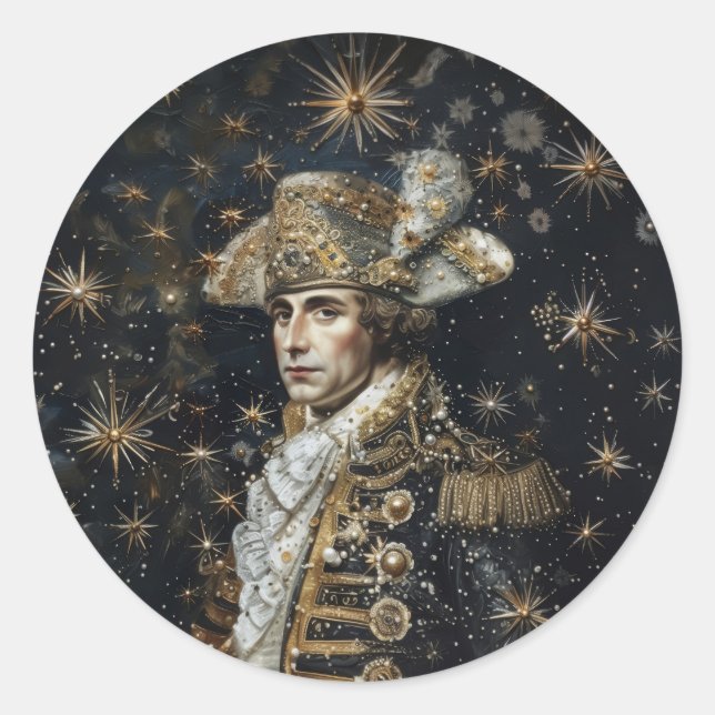 Crown Napoleon - Round Stickers for Stationery (Vorderseite)