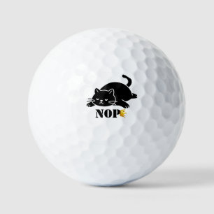 Crown NOPE Schwarze Katze Lustig für Katzenliebhab Golfball