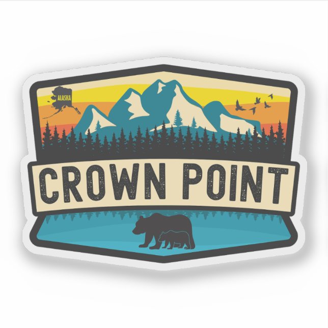 Crown Point, Alaska Aufkleber (Vorderseite)