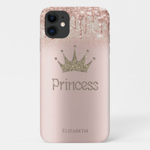 Crown Princess Rose Gold Glitzer Tropfen Bokeh Case-Mate iPhone Hülle
