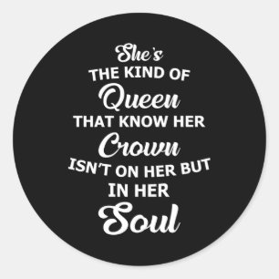 Crown Queen Royal Princess Gold Funny Gift Idee Runder Aufkleber
