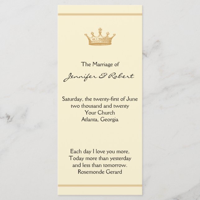 Crown Regency in Gold und Elfenbein Programm (Vorderseite)