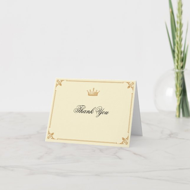 Crown Regency in Gold und Ivory Vielen Dank Dankeskarte (Vorderseite)