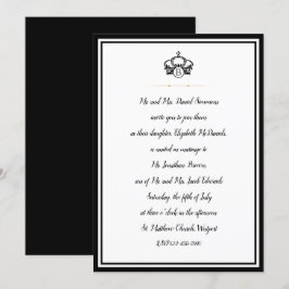 Crown Royal Schwarz-weiß and Gold Wedding Einladung