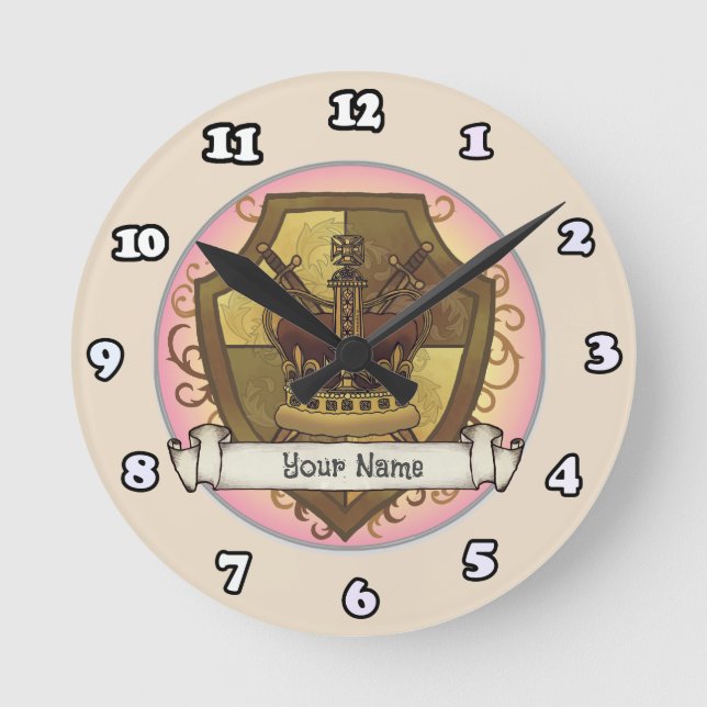 Crown Sword Shield horloge du nom de famille (Recto)