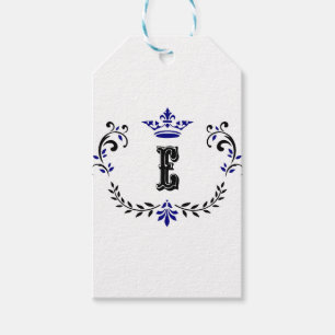 Crown Wreath Monogram 'E' Geschenkanhänger