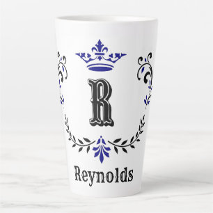 Crown Wreath Monogram "R" Personalisiert Milchtasse