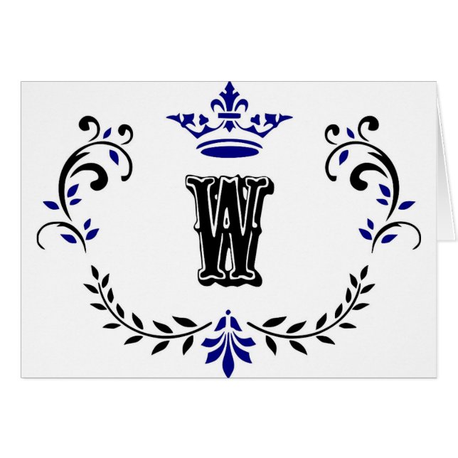 Crown Wreath Monogram 'W' (Vorderseite (Horizontal))