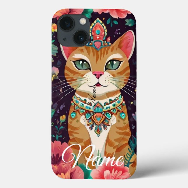 Crowned Bejewelled Cat  Case-Mate iPhone Hülle (Rückseite)