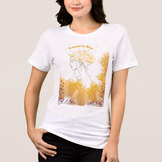 Crowned by Grace – Feminine Strength T-Shirt Tri-Blend Shirt (Vorderseite)