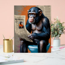 Crowned Chimp Royalty - Fun Pop Kunst, Dichtung un
