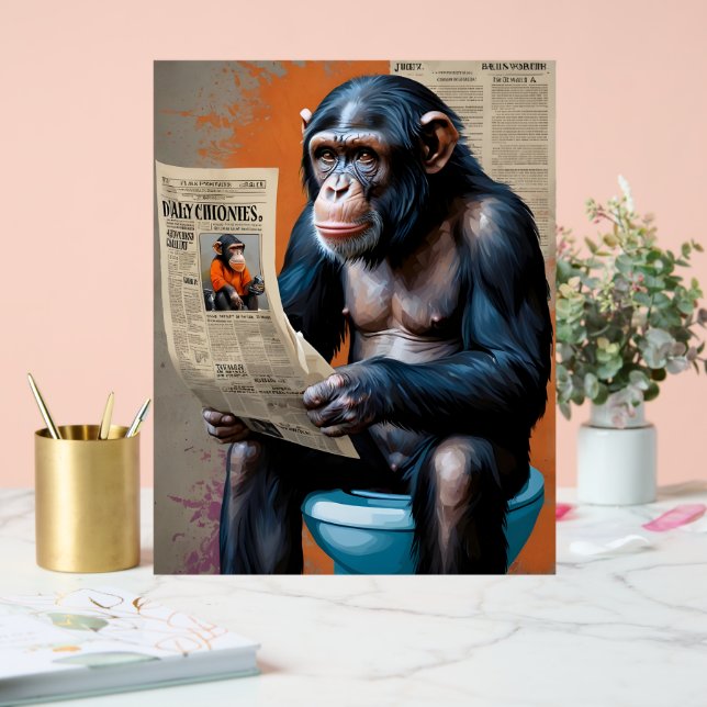Crowned Chimp Royalty - Fun Pop Kunst, Dichtung un Acrylschild (Hochzeit)