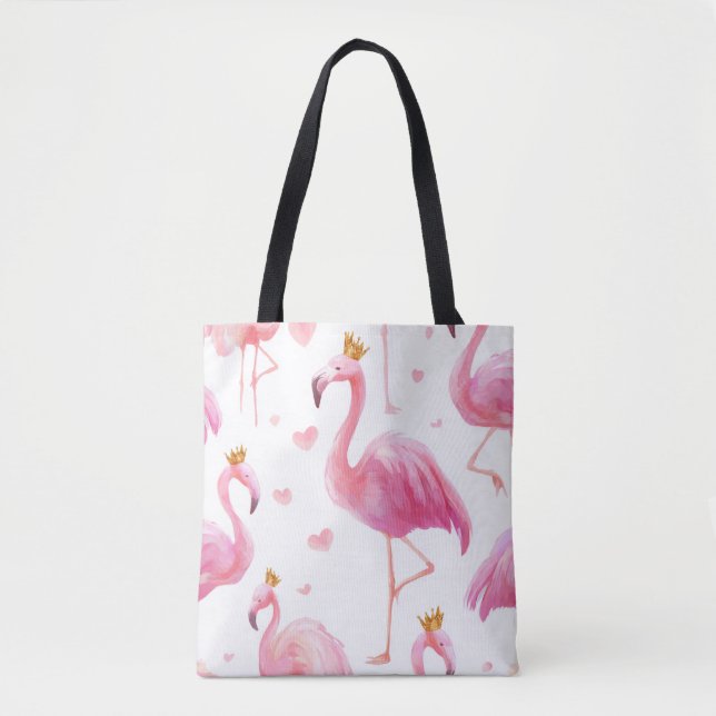 Crowned Flamingo – Luxe Island Vibes Tote Tasche (Vorderseite)