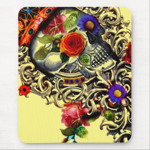 Crowned Floral Skull Mousepad