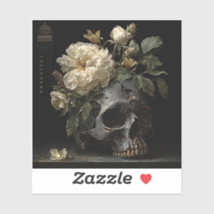 Crowned in Silence – Gothic Fine Art Aufkleber