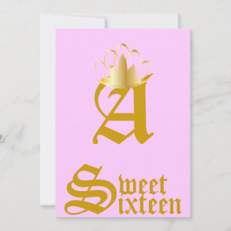 Crowned Monogram 16 . Geburtstag-Customize Einladung