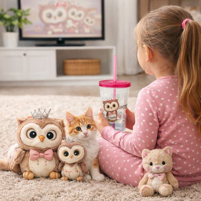 Crowned Owl with Floral Accents Acryltrinkbecher (Von Creator hochgeladen)