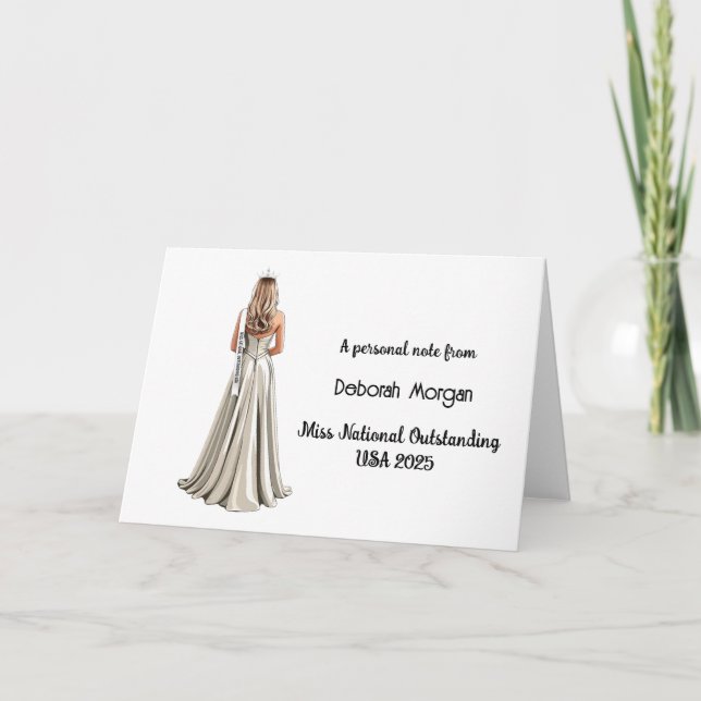 Crowned Queen Blonde Custom Stationery Mitteilungs Dankeskarte (Vorderseite)