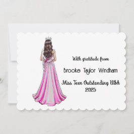 Crowned Queens Custom Pageant Thank You Card Dankeskarte